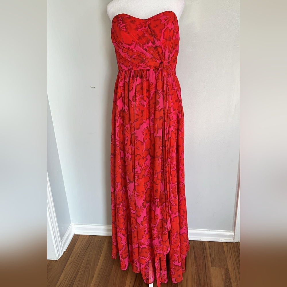 Badgley Mischka Dress Red New Luxury - Picture 8 of 15